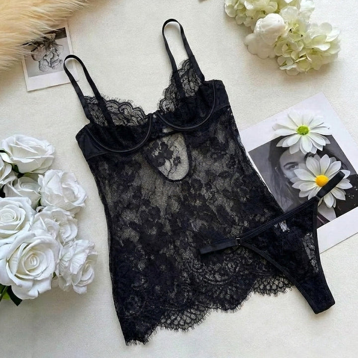 Floral Eyelash Lace Nightdress