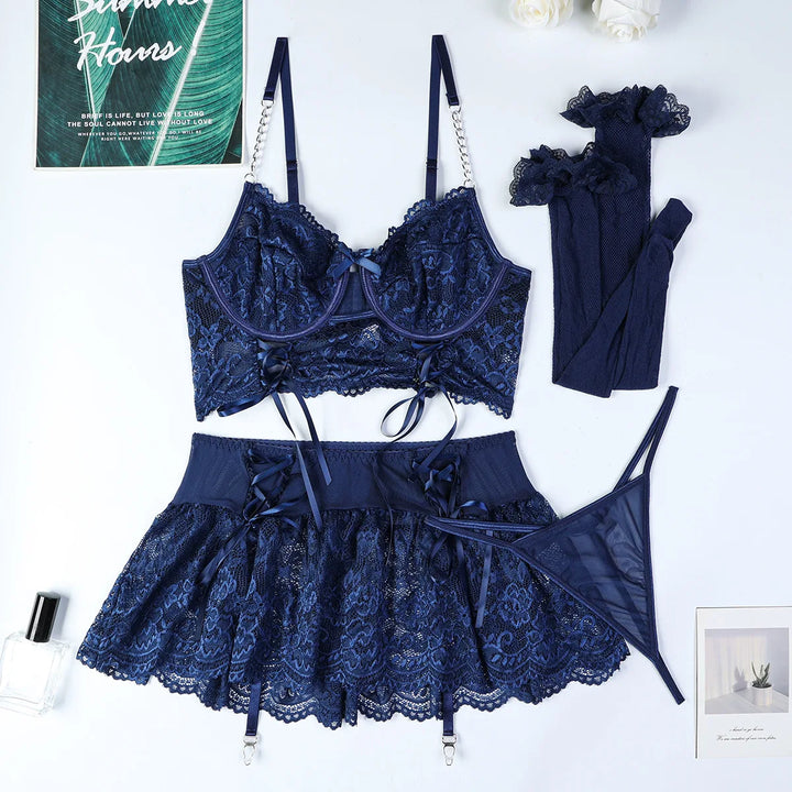 5-Piece Lace Seduction Lingerie Set
