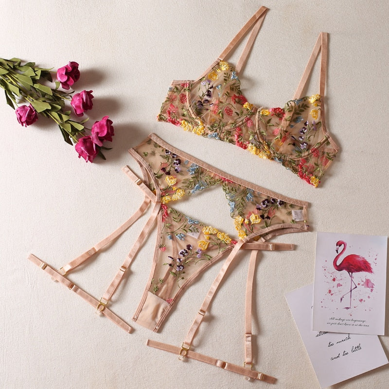 Fancy Floral Lingerie Set