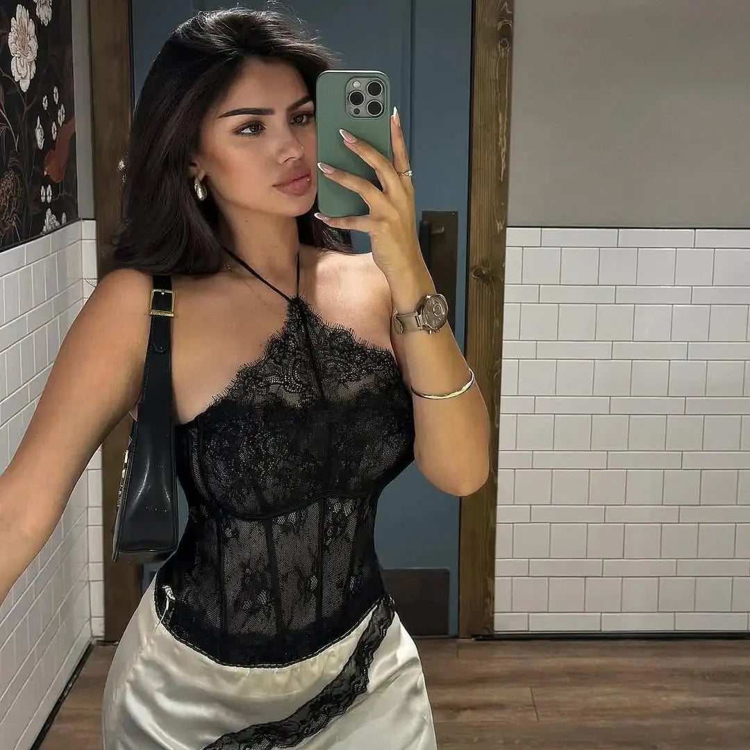 Floral Lace Corset Set