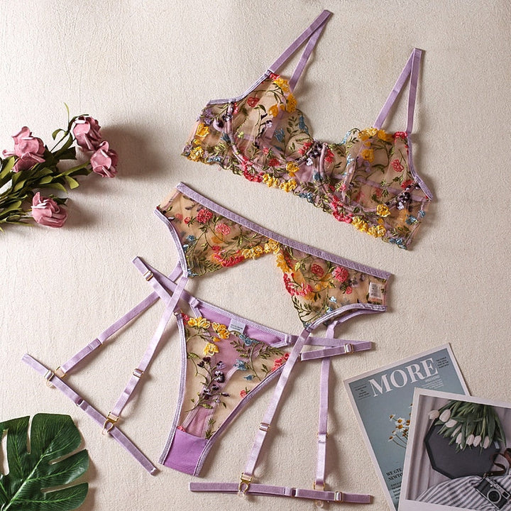 Fancy Floral Lingerie Set