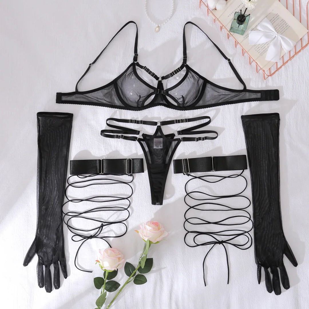 Midnight Straps Lingerie Set