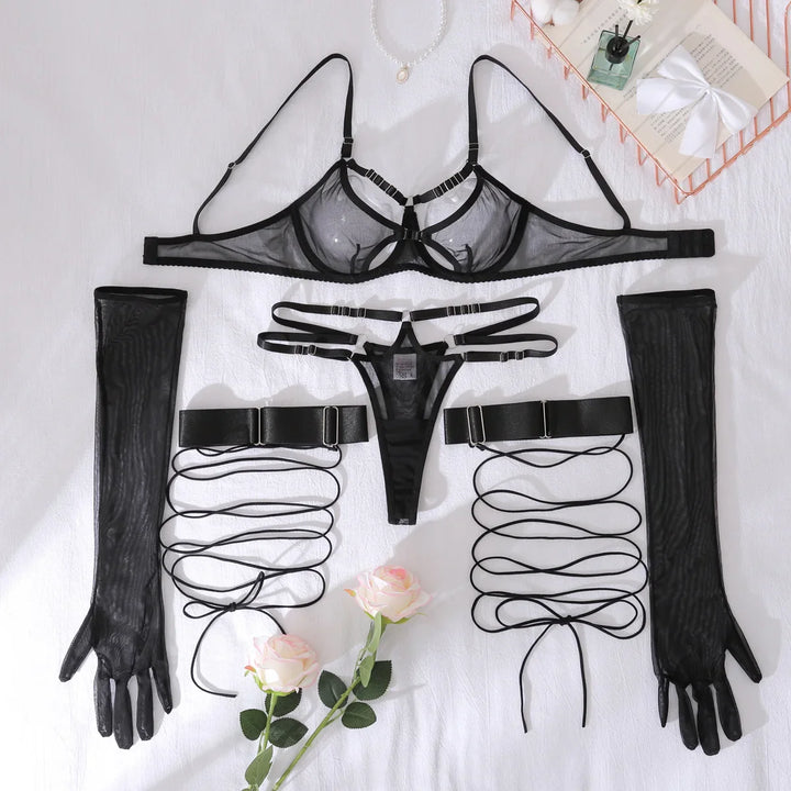 Midnight Straps Lingerie Set