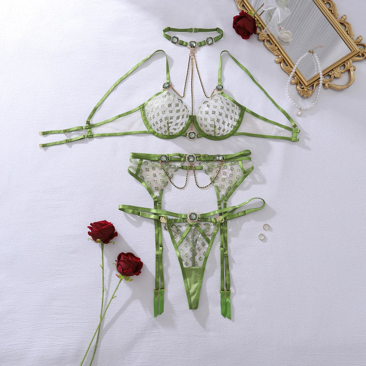 Emerald Jewel Chain Seduction Set