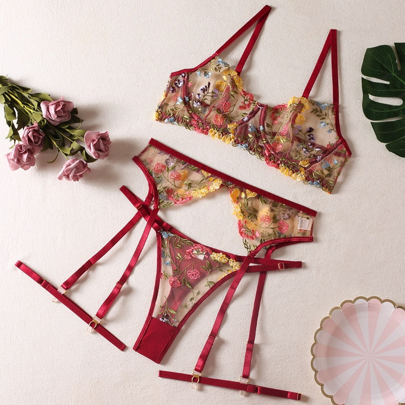 Fancy Floral Lingerie Set
