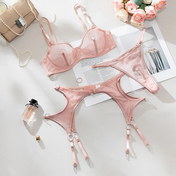 Metal Ring Mesh Lingerie Set