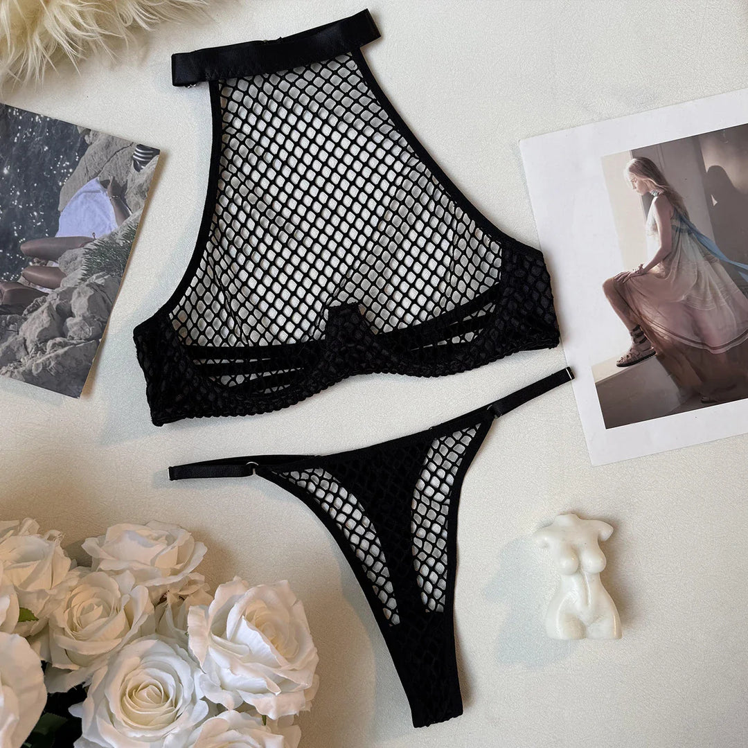 Midnight Fishnet 2-Piece Set