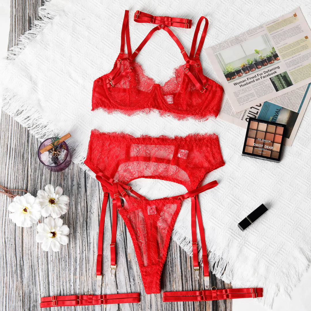 Lace Harness Lingerie Set