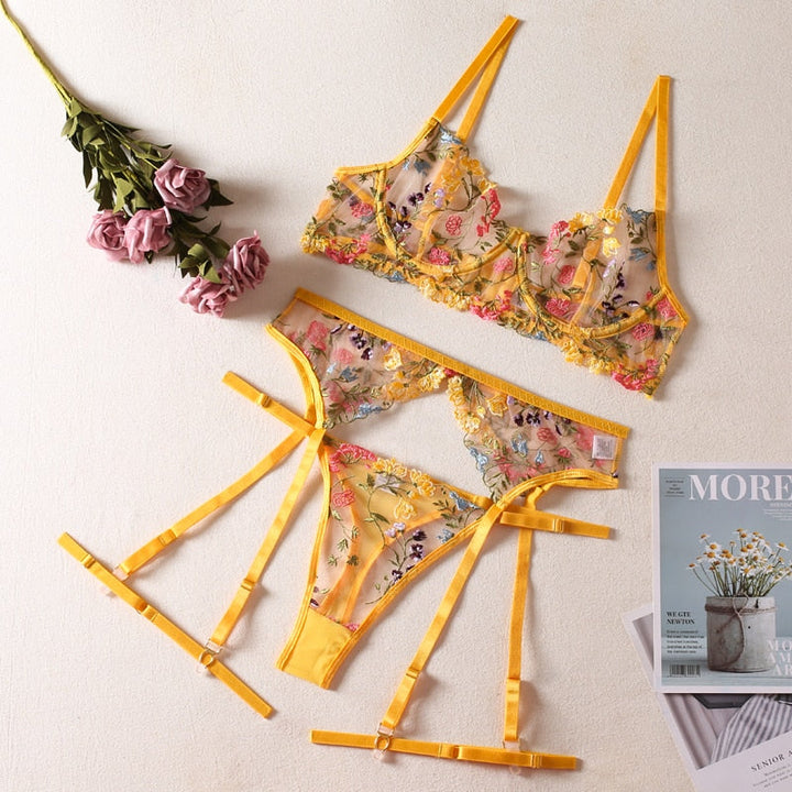 Fancy Floral Lingerie Set