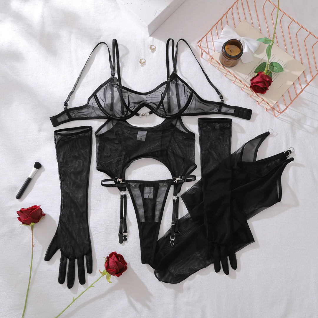 Sheer Obsession 5-Piece Lingerie Set