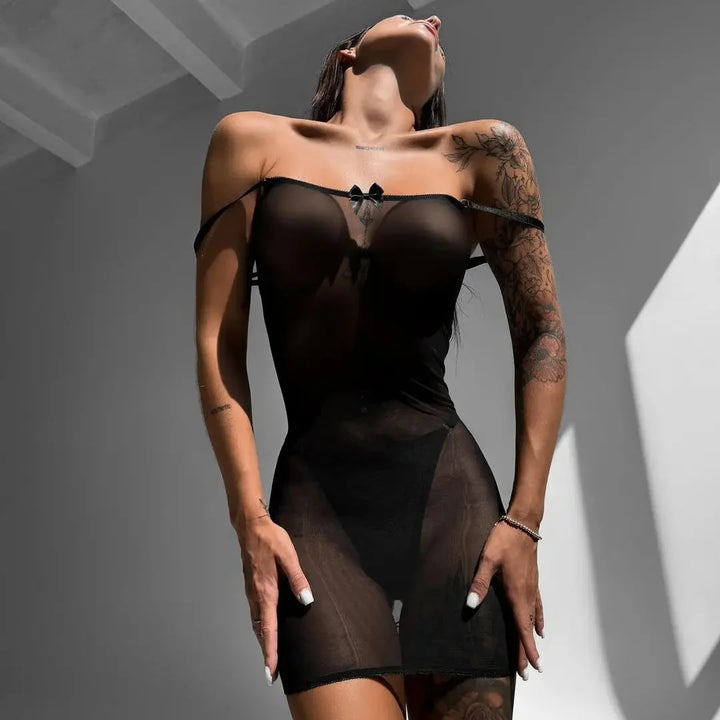 Sensual Backless Mesh Babydoll